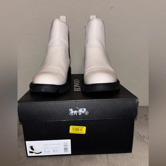 Coach Ivory Leather Ankle Boots - Picture 2 of 5